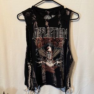 Affliction American Metal Corset Tank Top. American Eagle Size Small
